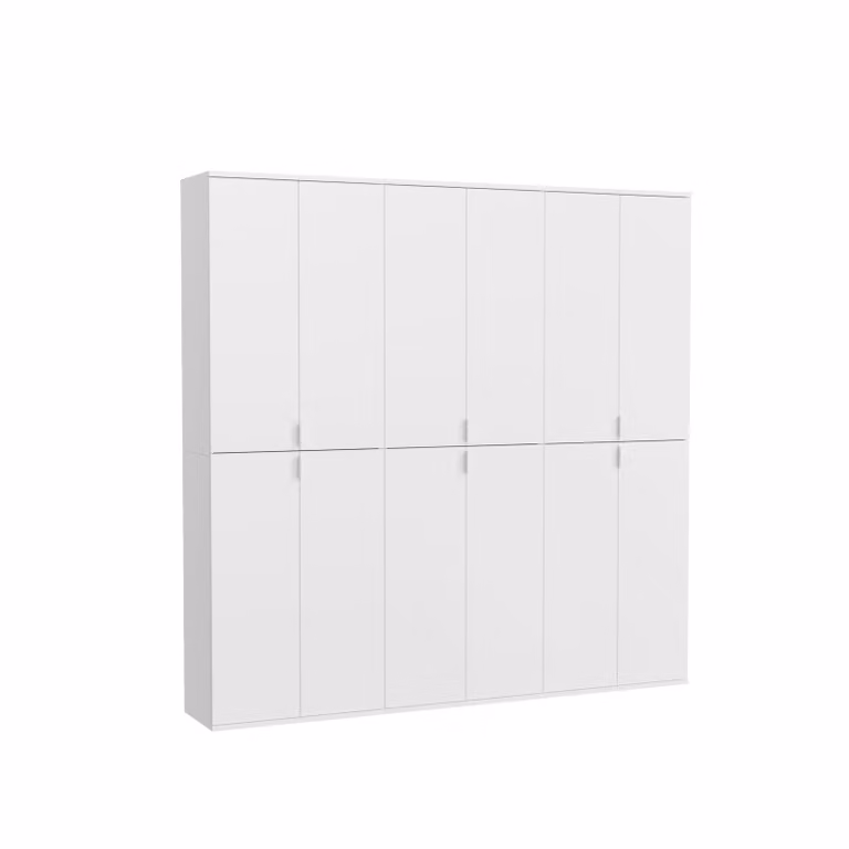 home24 Garderobekast type D wit, B/D/H: 183 x 34 x 193 cm