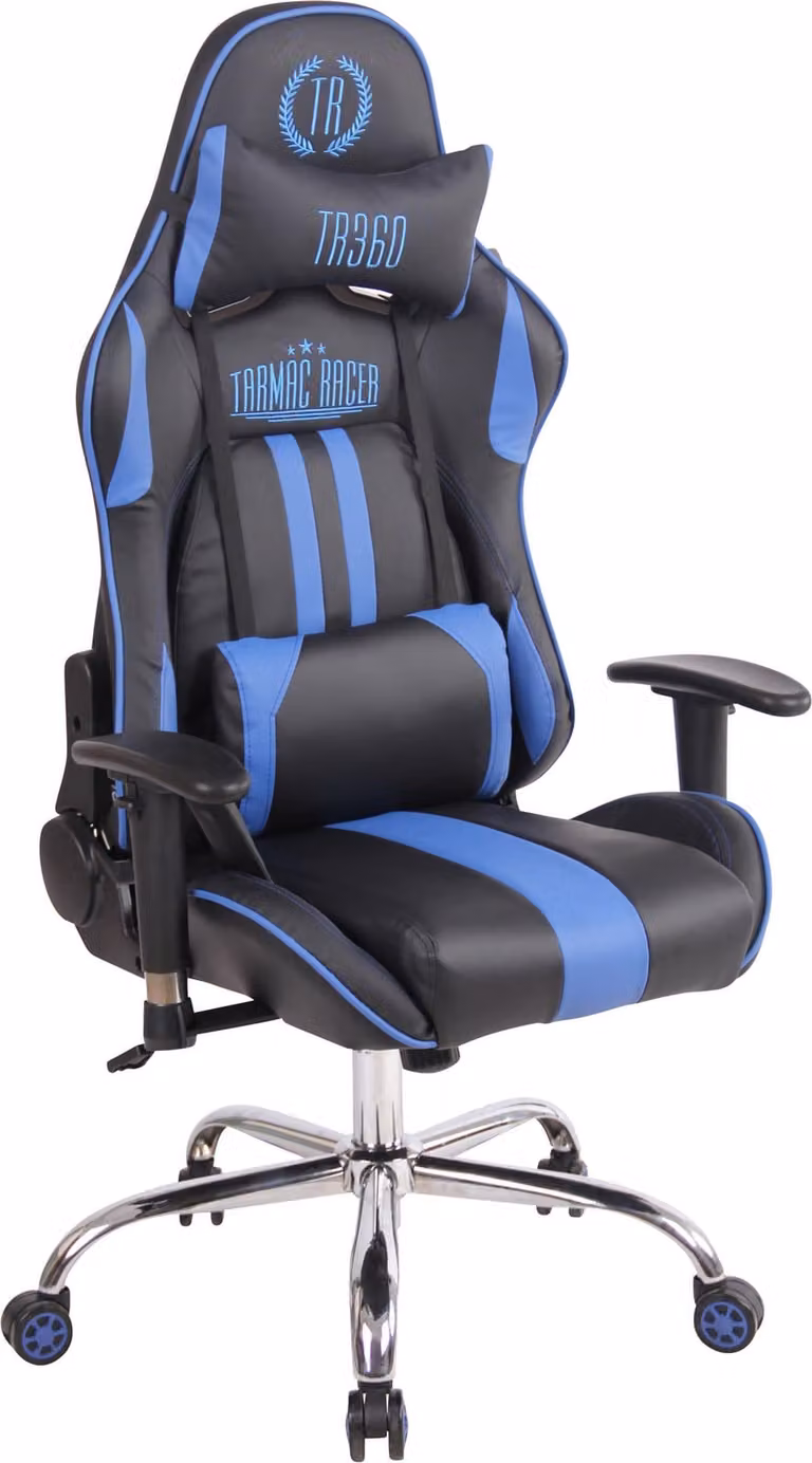 CLP Gaming bureaustoel Limit XM met massagefunctie, kunstleer, zwart/blauw