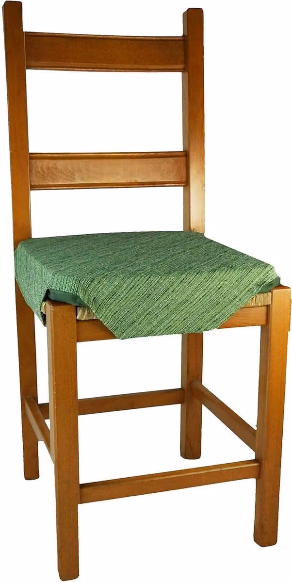 Groen Jacquard Stoelkussen met Vleugels - 40 x 40 cm