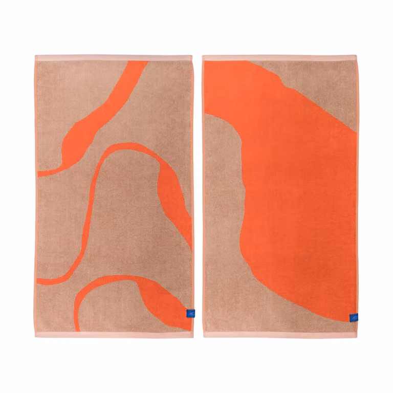Mette Ditmer Nova Arte gastenhanddoek 2-pack Latte-orange, B: 40 cm, H: 55 cm