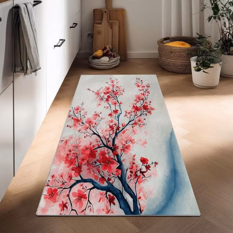 Meerkleurig Vloerkleed Loper met Floral en Oriental Design, Antislip, Breedte: 50 cm, Lengte: 140 cm
