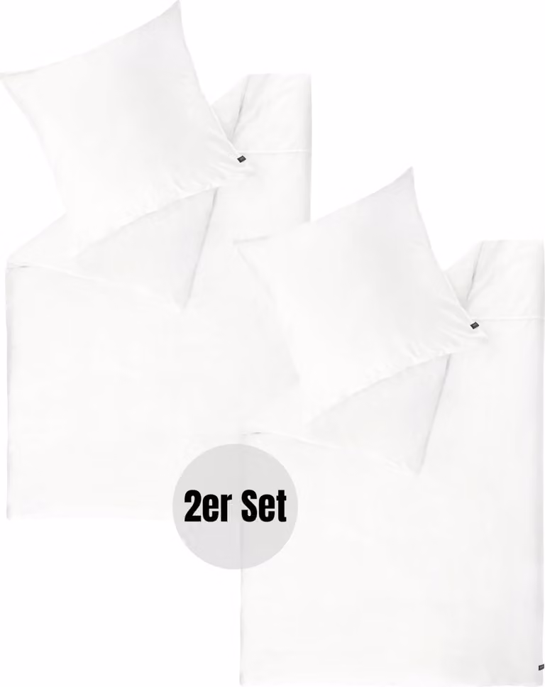 Schöner Wohnen Collectie Satijn Beddengoed Set Effen Wit 135 x 200 cm