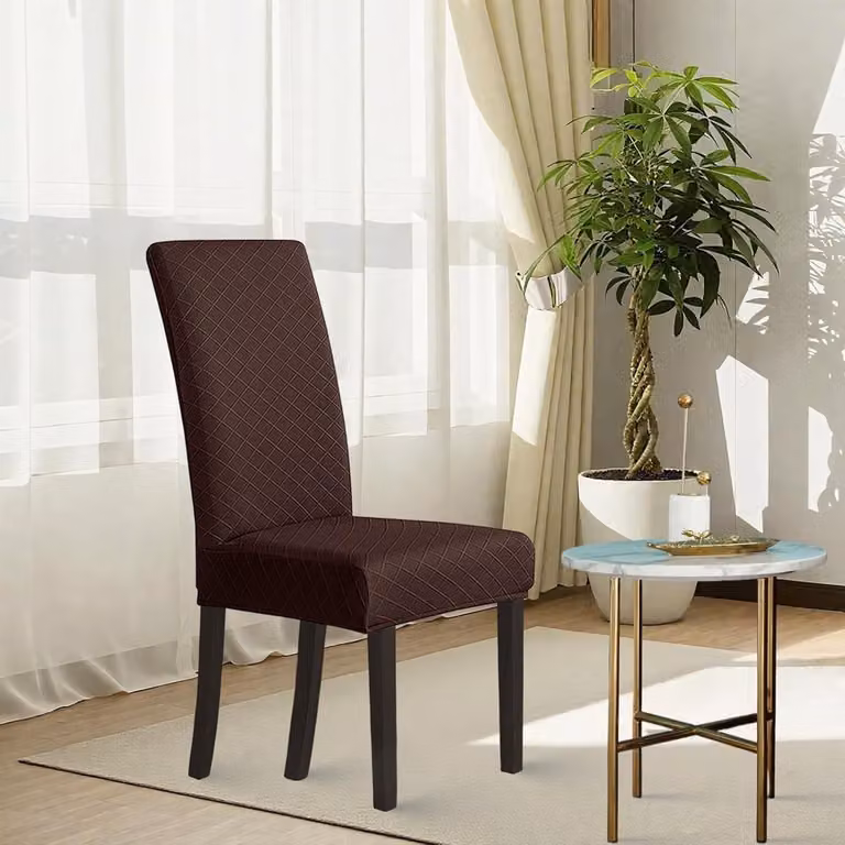 Set van 6 Jacquard stoelhoezen voor eetkamerstoelen en schommelstoelen