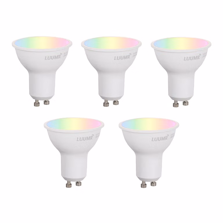 Set van 5 LUUMR Smart GU10 50mm dimbare LED lampen opaal 4.7W 400 lm