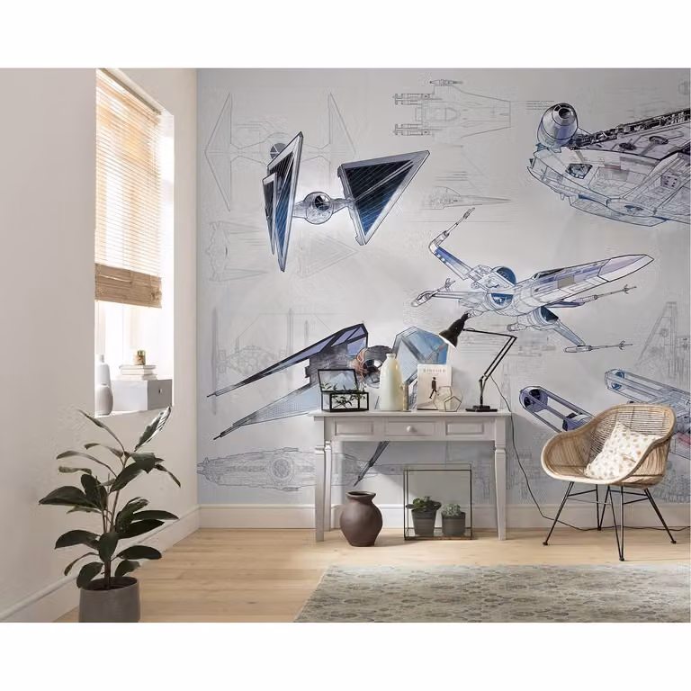 home24 Fotobehang Star Wars Blueprint Light B: 400 cm, H: 280 cm