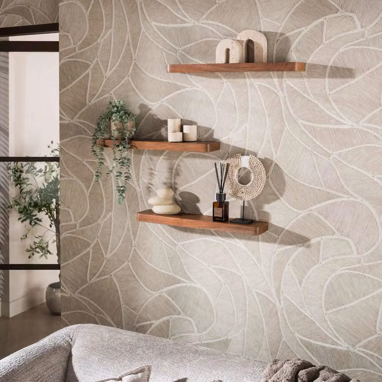 WoonStijl Wandplank Carve Set van 3 Acacia Bruin 60 cm