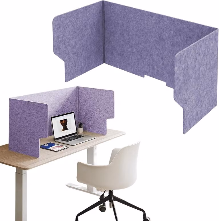 Bureauverdeler Vilt Watergrijs - Privacy Paneel - 80 cm Breed