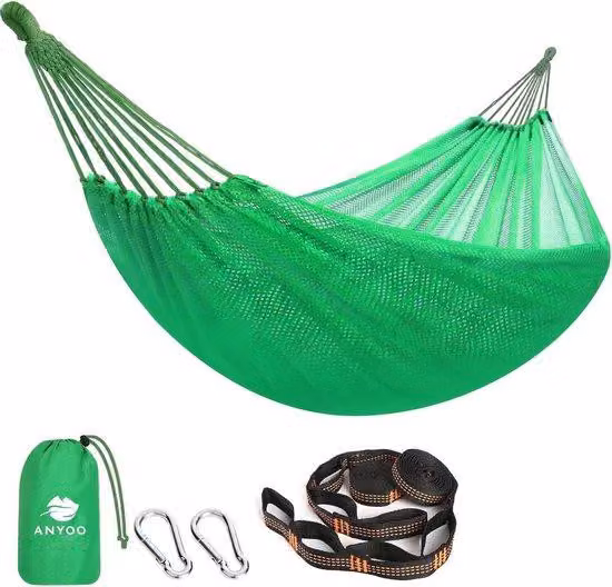 Hangmat met spreader bar voor volwassenen, textilene, B/D/H: 200 x 150 x 150 cm