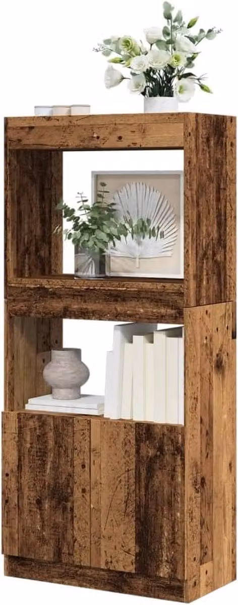 Klassiek dressoir met deuren voor de woonkamer, slaapkamer of home office, B/D/H: 63 x 33 x 140 cm