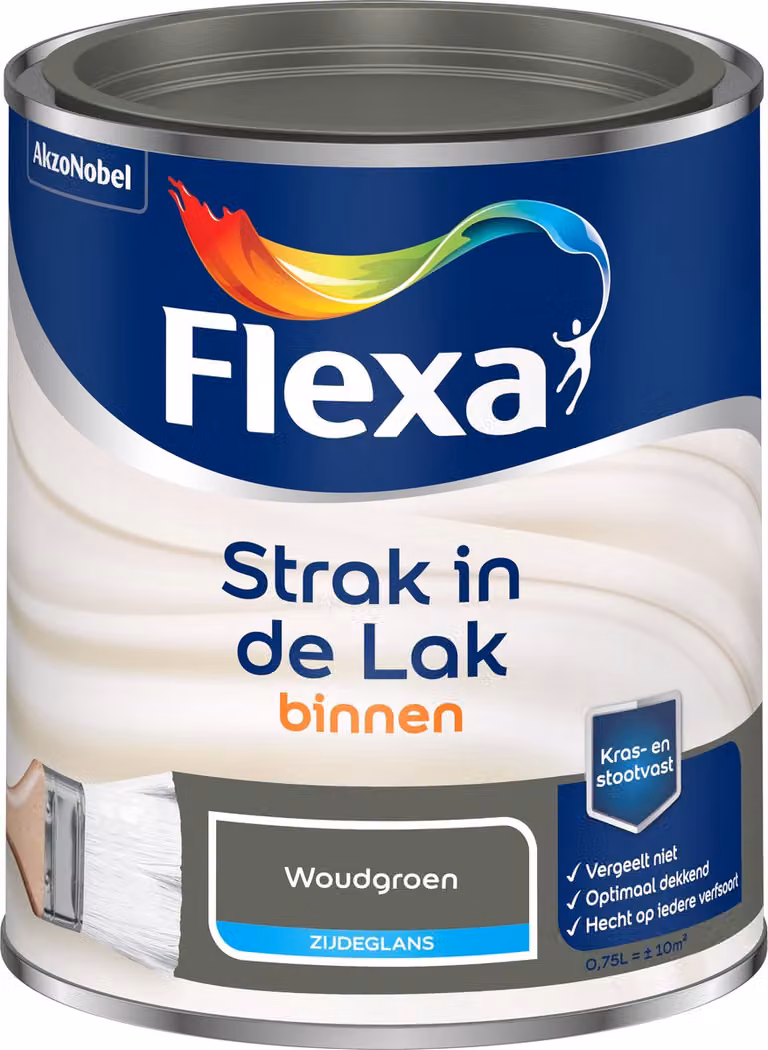 Flexa Strak In De Lak Binnenlak Zijdeglans - Woudgroen - 750 ml