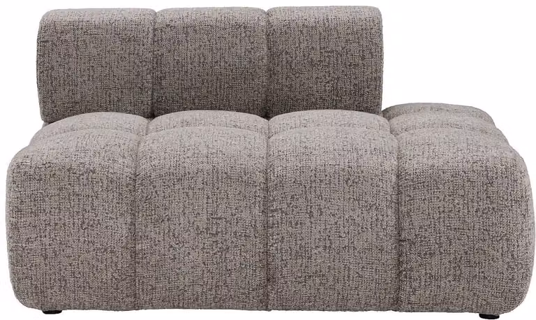 FACIVIL Chaise longue rechts in gemêleerde taupe stof