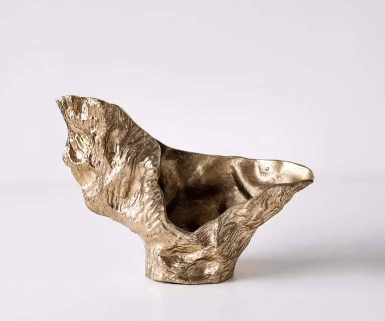 DELIFE Vaas Alaris Handgemaakt Aluminium Champagner B: 13 cm, H: 31 cm