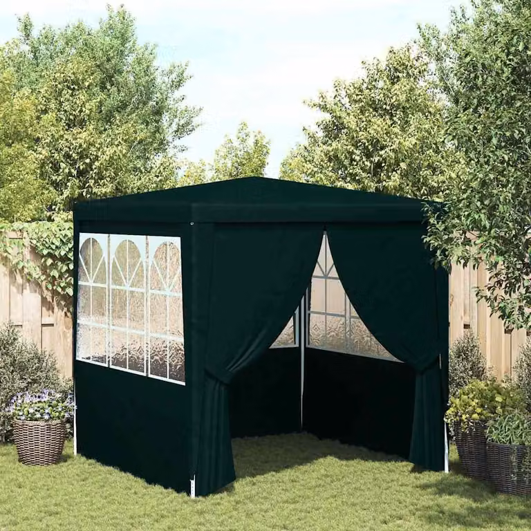 vidaXL Professionele partytent met zijwanden, 2,5 x 2,5 meter, groen, 90 g/m²