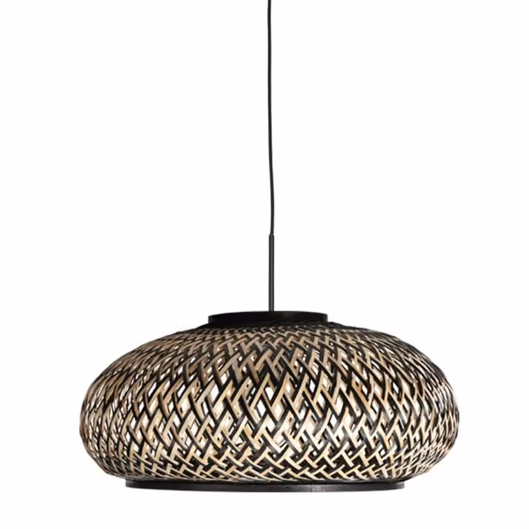 Steinhauer Hanglamp Sparkled Light Black Brown Rattan Metaal Ø 50cm