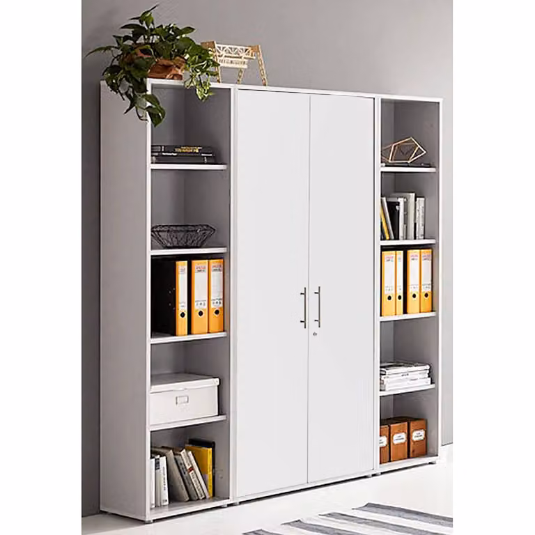 home24 Dossierkast III grijs/lichtgrijs/mat wit, H x B x D: 172 x 186 x 33 cm