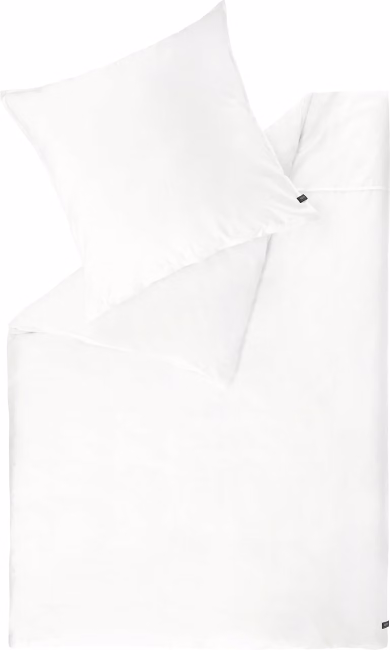 Schöner Wohnen Satine beddengoed set effen wit 200 x 200 cm