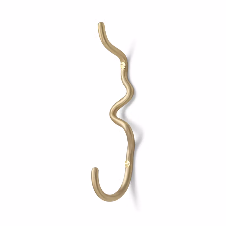 Ferm Living Curvature enkele haak Messing Gold