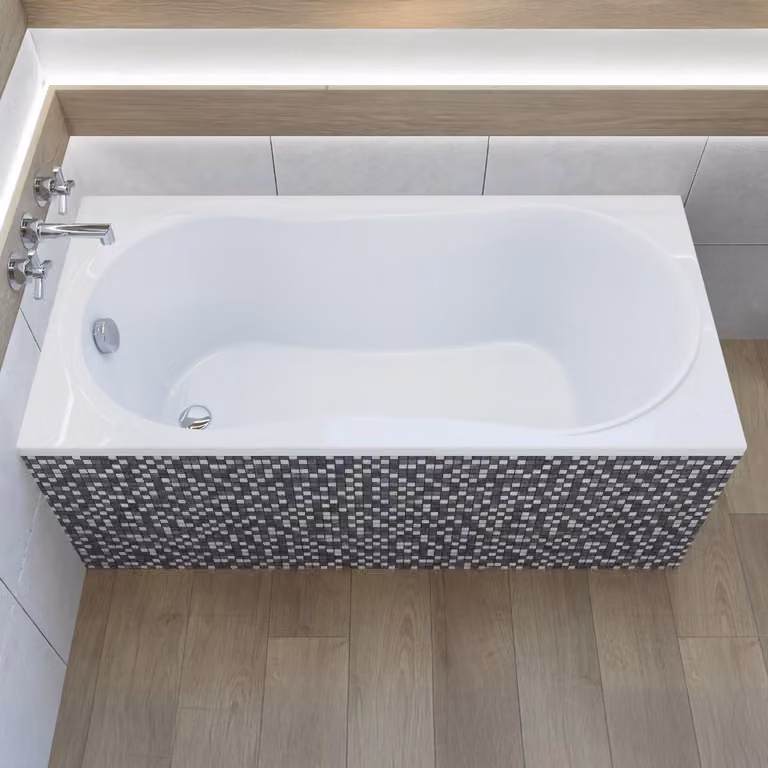 Polimat Badkuip Gracja rechthoekig met isolatie en sifon, B/D: 170 x 75 cm