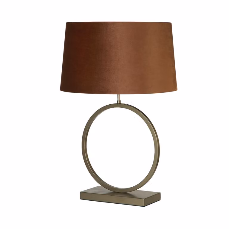 Searchlight Tafellamp Elegant brons met oranje stoffen kap