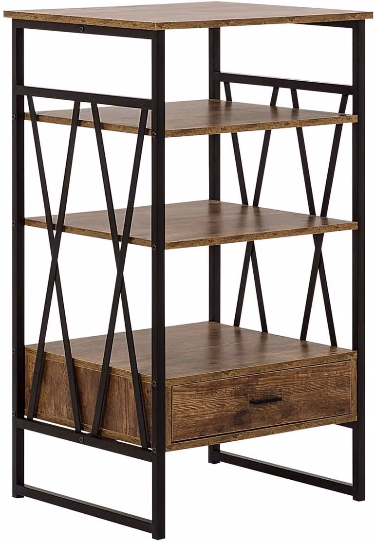Beliani Boekenkast KEENE Donkere houtkleur