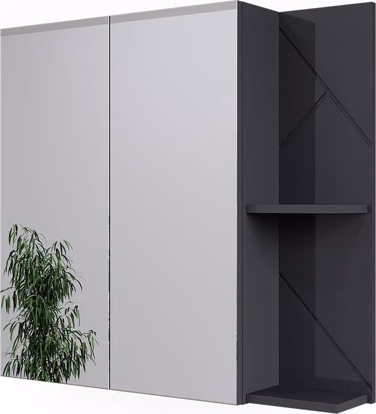 Vicco Irma Badkamerspiegelkast Antraciet Hoogglans B: 80 cm, H: 75 cm, Model 52079