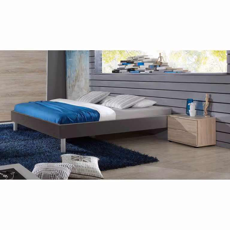 home24 Futonbed Easy, grijs/zilver, B/D/H: 160 x 200 x 55 cm