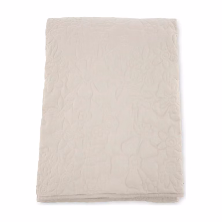 Nest of Nora Bedsprei microvezel met bloemenpatroon - Beige - 250 x 150 cm