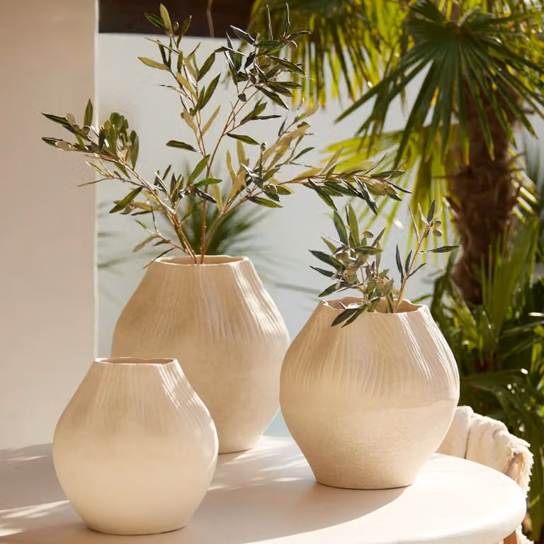 Light en Living Decoratieve Pot, Beige/Wit, B: 39,5 cm, H: 41 cm