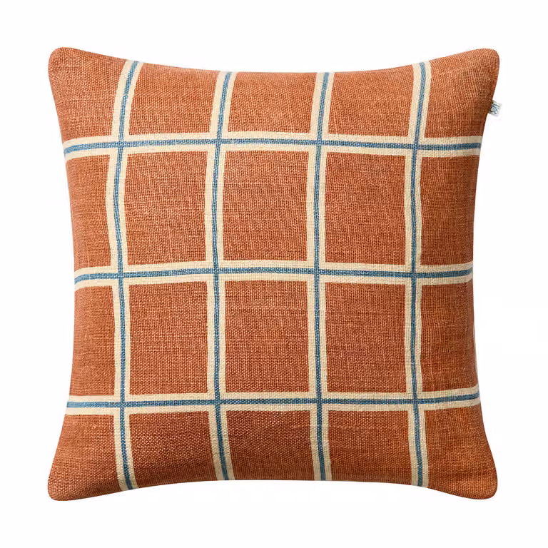 Chhatwal & Jonsson Raha kussenhoes Apricot orange-heaven blue 50 x 50 cm