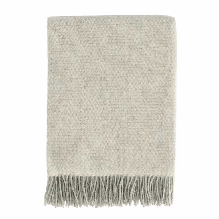 Scandi Living Sandstone wollen plaid Sage Melange 130 x 180 cm