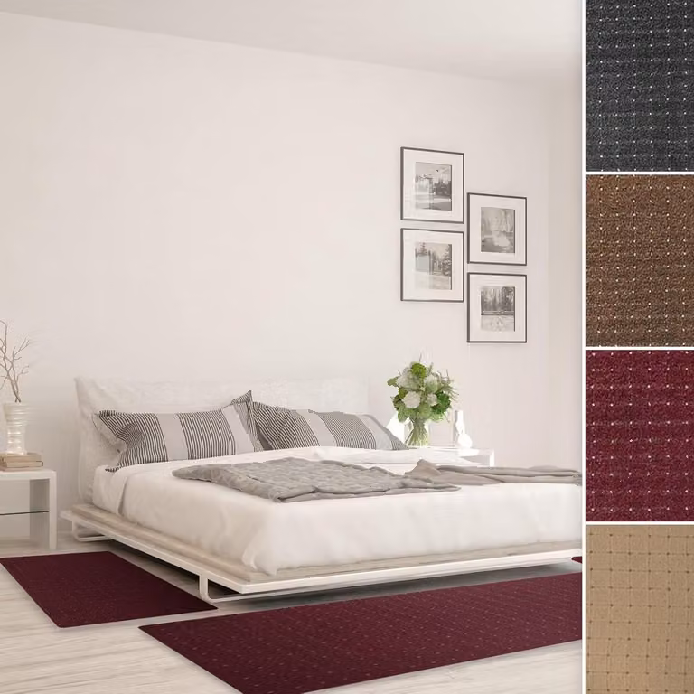 Set van 3 paarse bedrand tapijten voor de slaapkamer van hoogwaardig polypropyleen