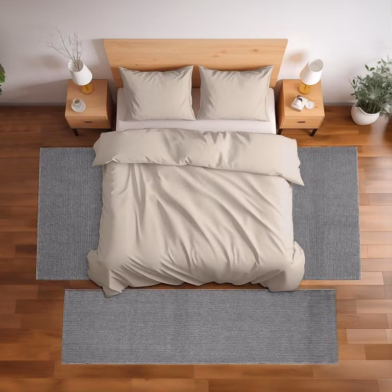3-delige grijze vloerkleed set van polypropylene voor de slaapkamer of gang, B/D: 80 x 350 cm