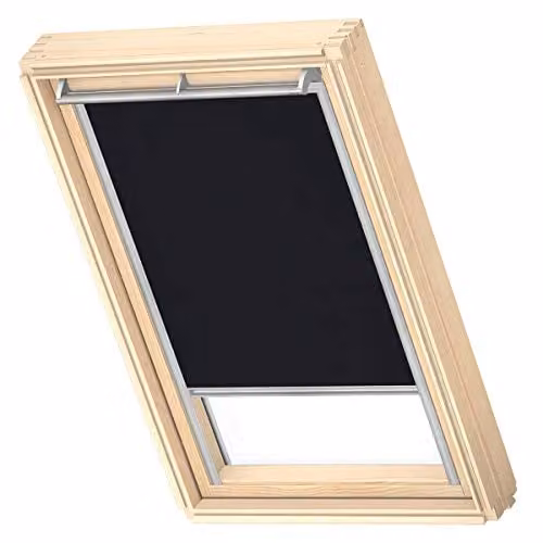 VELUX Lichtdoorlatend Rolgordijn RFL met grijze geleiders, CK02, Zwart