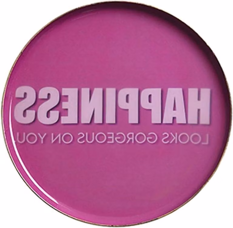 Decoratief dienblad rond - Roze - XS