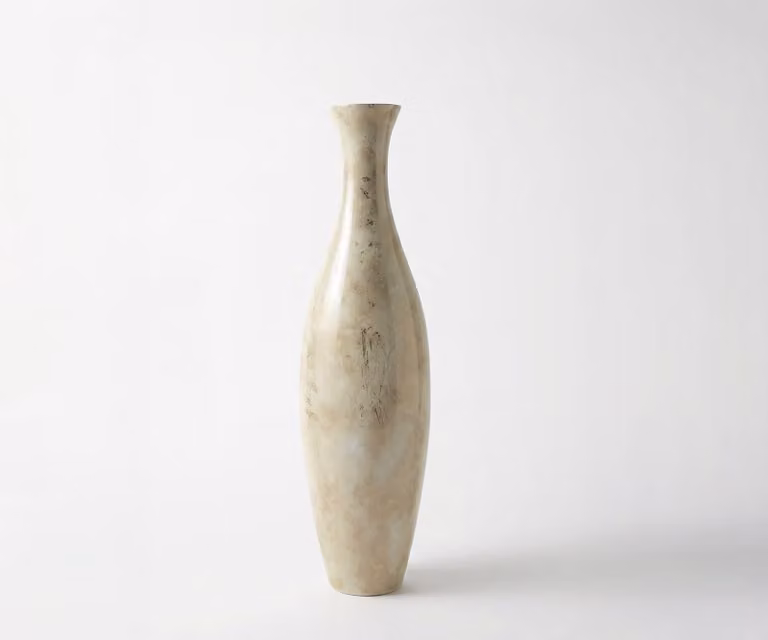 DELIFE Vaas Nuvia Handgemaakt Glas Alabaster Gold B: 20 cm, D: 20 cm, H: 77 cm