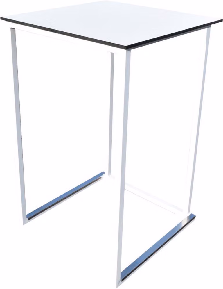 Compacte witte statafel Bari outdoor B/D: 70 x 70 cm