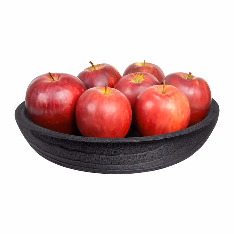 QUVIO Rond dienblad van hout in het zwart, diameter: 28 cm