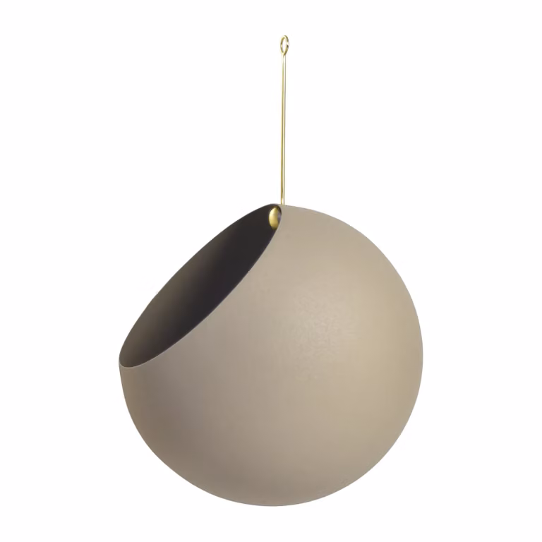 AYTM GLOBE hangende bloempot Taupe Ø21 cm, H: 32 cm