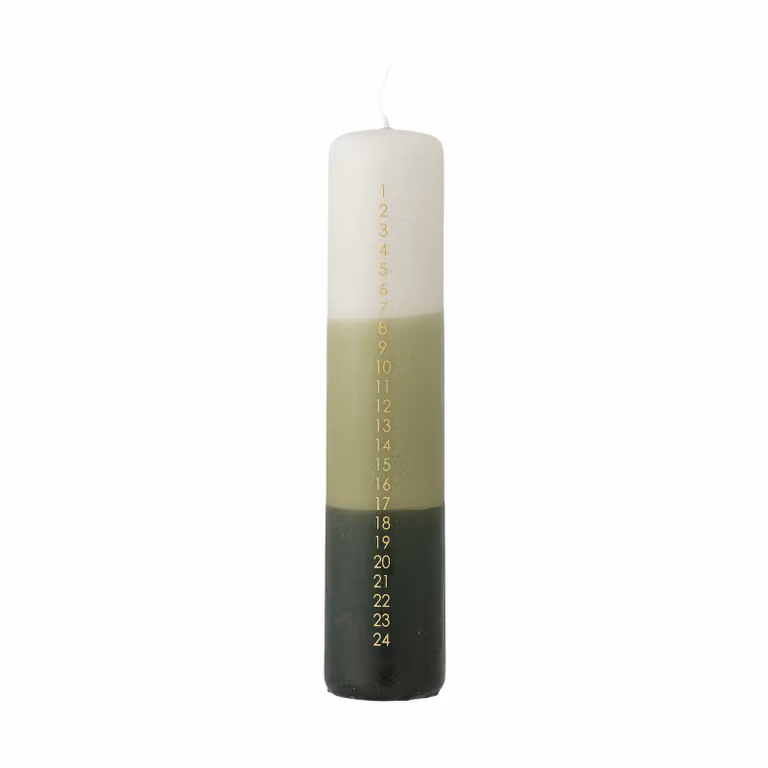 Bloomingville Dip Dye adventskaars Groen, 25 cm