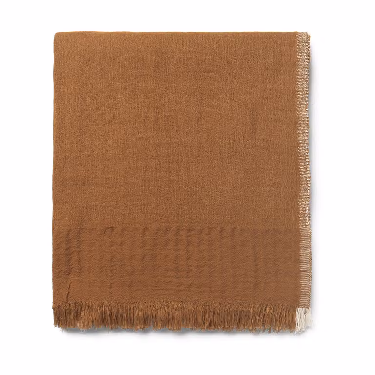 Ferm Living Weaver plaid Suikerwier, geweven wol, multicolor/bruin, B: 120 cm, L: 170 cm
