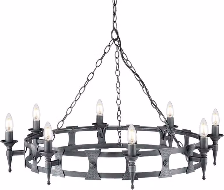 Elstead Lighting LED Kroonluchter Black/Silver Patina - Dimbaar - E14