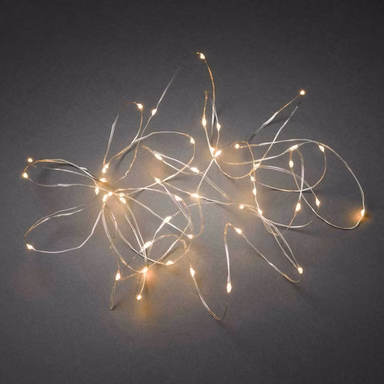 Konstsmide LED lichtketting Tropfen, app bedienbaar, 100 dimbare lampen, grijs/zink metaal