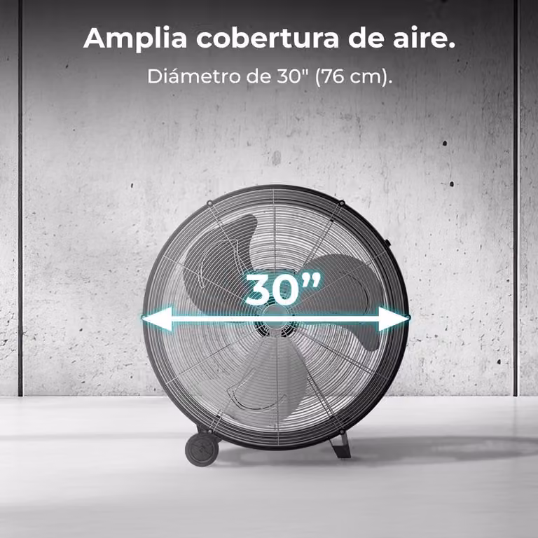 Industriële Vloerventilator Zwart Aluminium - Diameter: 76 cm