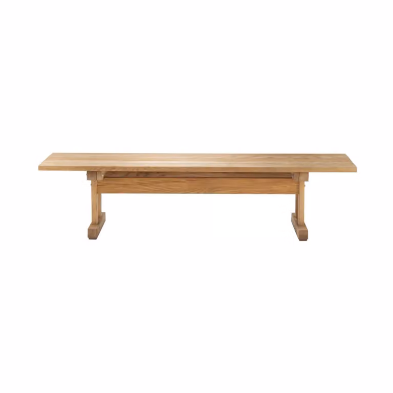 FDB Møbler M15 Ermelunden tuinbank van essenhout in ash nature oiled met beige kussens