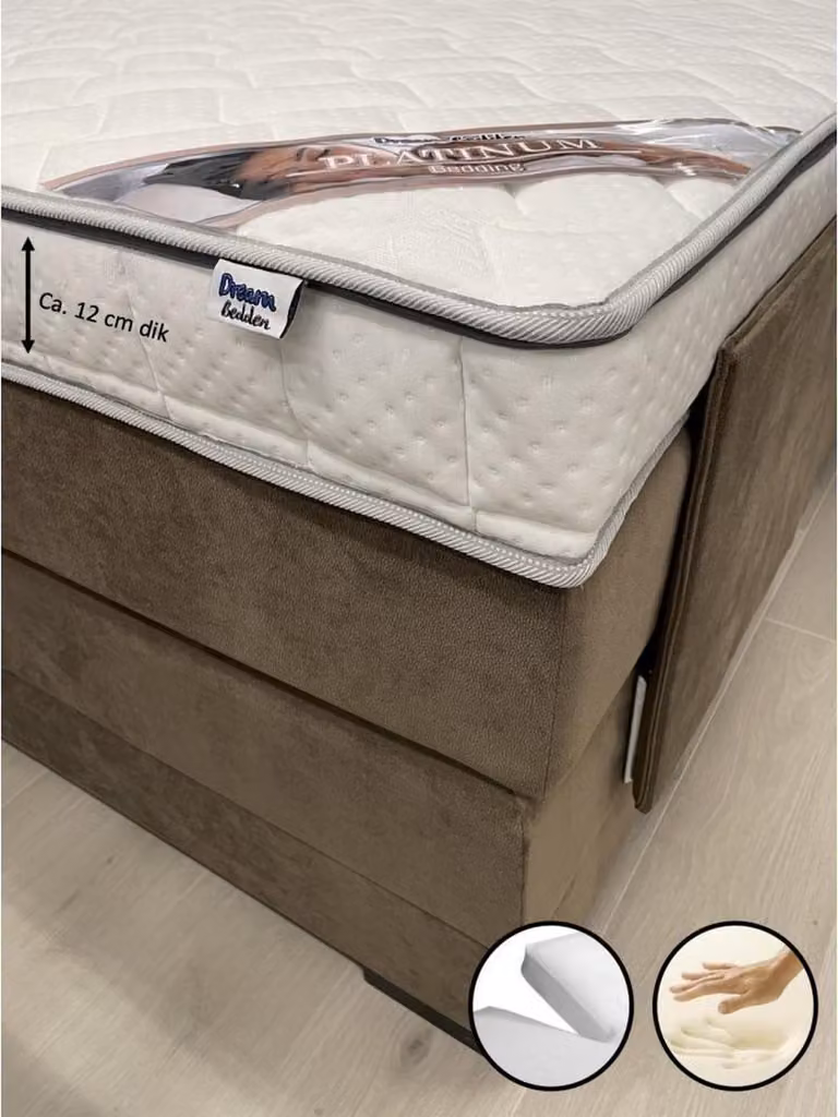 Nasa Splittopper Platinum met Bamboo Hoes en Traagschuim, 160 x 200 cm, Dikte: 12 cm