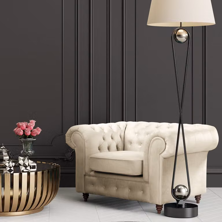 home24 Valeria Fauteuil beige microvezel B: 128 cm, D: 75 cm, H: 91 cm