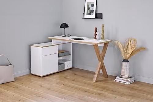 Jahnke X-Club C 40 E Bureau in Montana Eiken en Wit