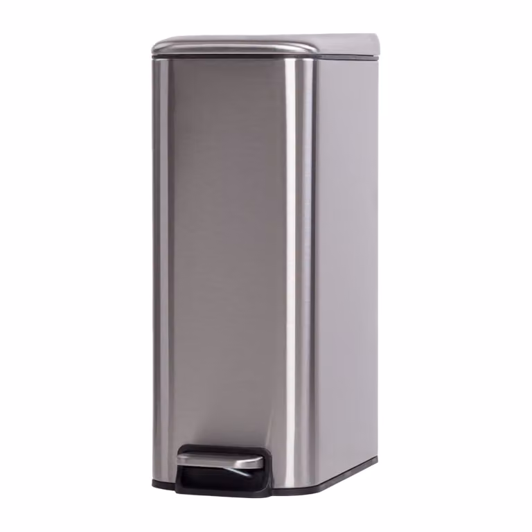QUVIO Pedaalemmer Metaal 8 L Zilver