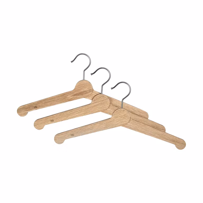 Essem Design Nostalgische kledinghanger 3-stuks Eikenhout