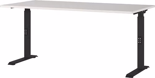 Germania bureau in grijs en zwart, in hoogte verstelbaar, B/D/H: 160 x 91 x 80 cm